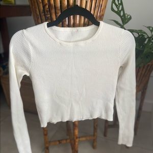BM knitted long sleeve crop top
